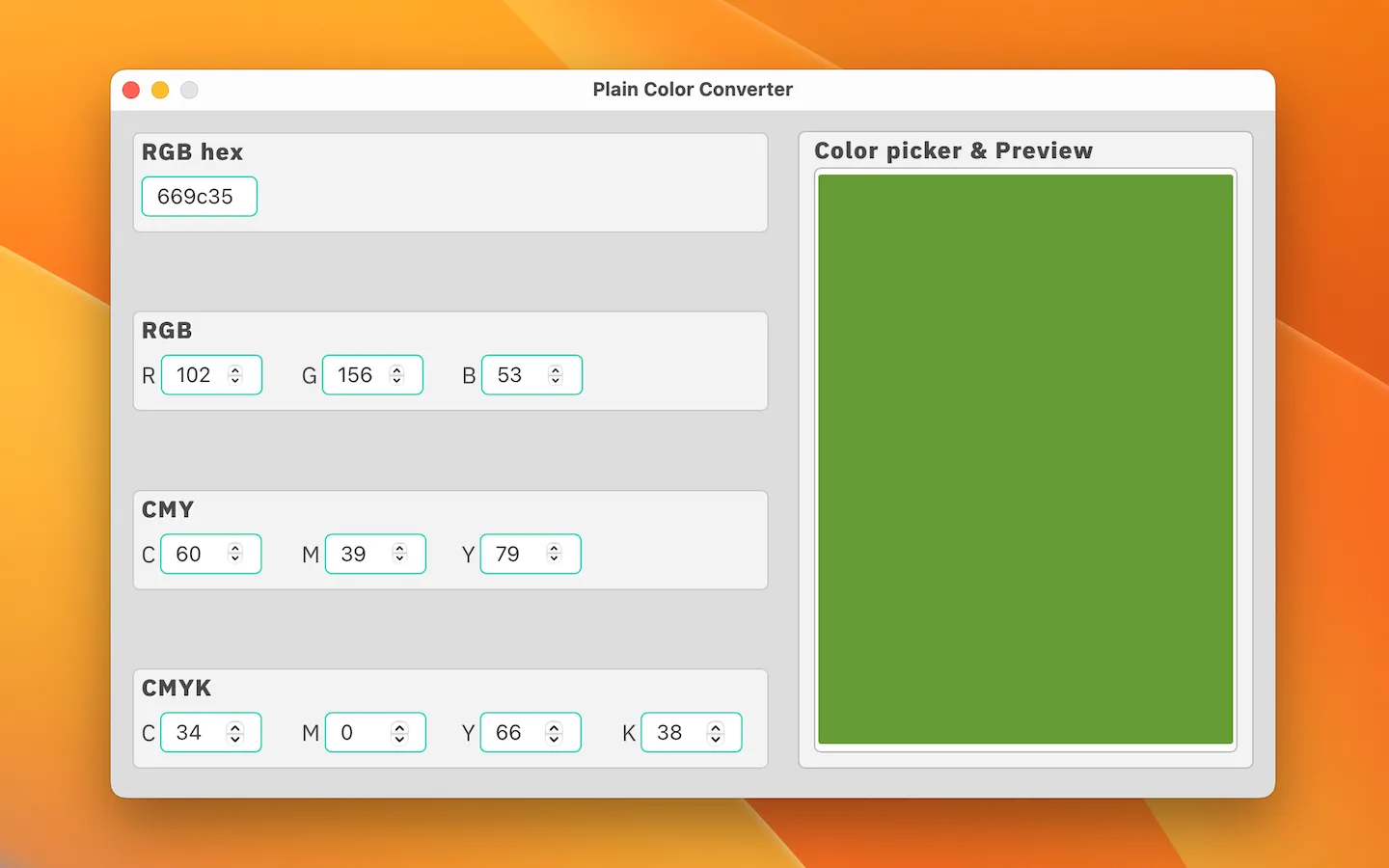 Plain Color Converter screenshot