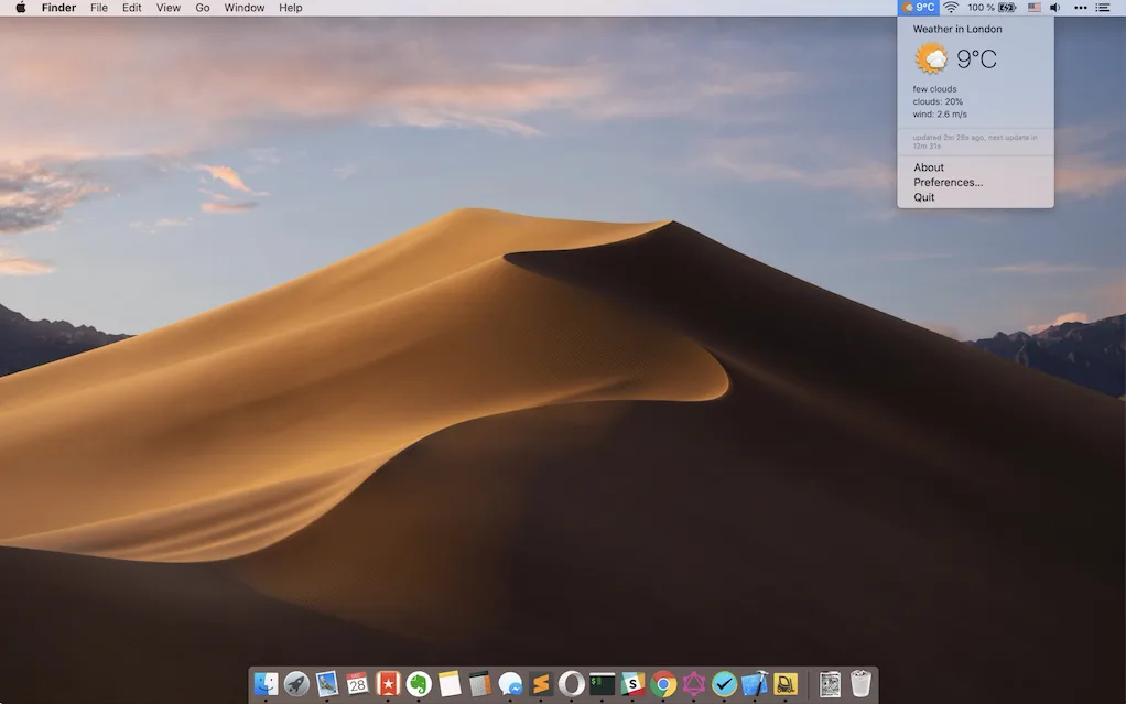 Weather for Status Bar screenshot