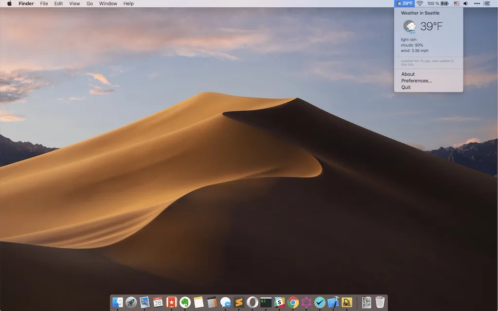 Weather for Status Bar screenshot